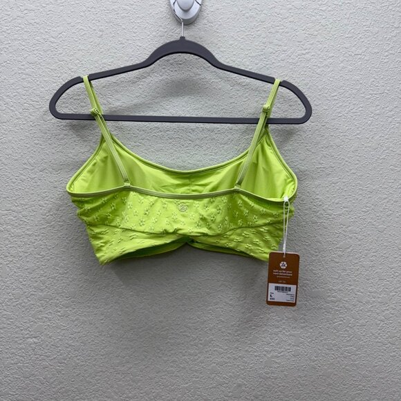 Nani Lime Tone Crop Textured Swim Bathing Suit Top Womens size Large NEW - Picture 4 of 4